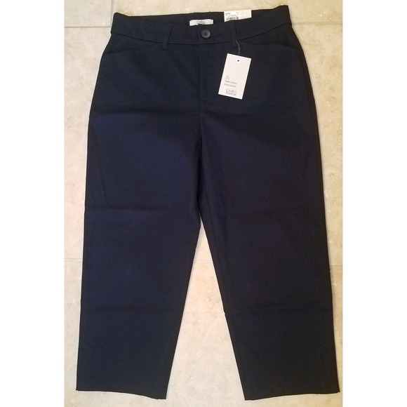Pants - New Croft & Barrow Women Classic Stretch Twill Chino Capri Pants Navy Blue sz 4